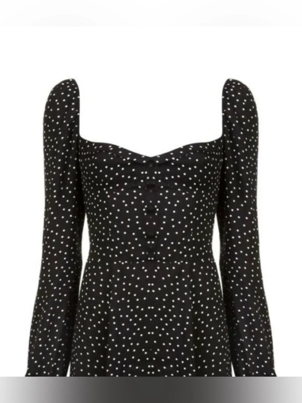 Reformation Black Polka‎ Dot Sweetheart Mini Dress Size 6 Preowned